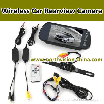 Car Rearview Wireless Camera for Car Reversing with 7 Inch LCD Monitor, Support 2 Video Inputs, 2.4G Wireless, Touch Screen, PAL/NTSC (BL-7218)